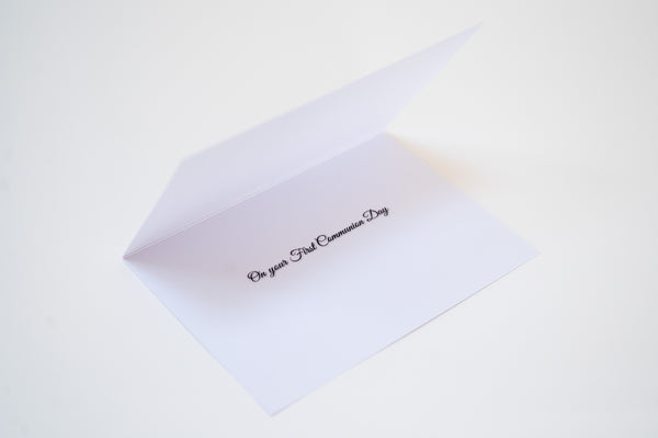 The inside of a first communion card in Ireland