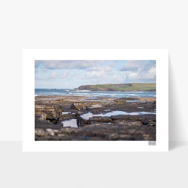 A landscape photograph of Kilkee Bay in County Clare on the Wild Atlantic Way